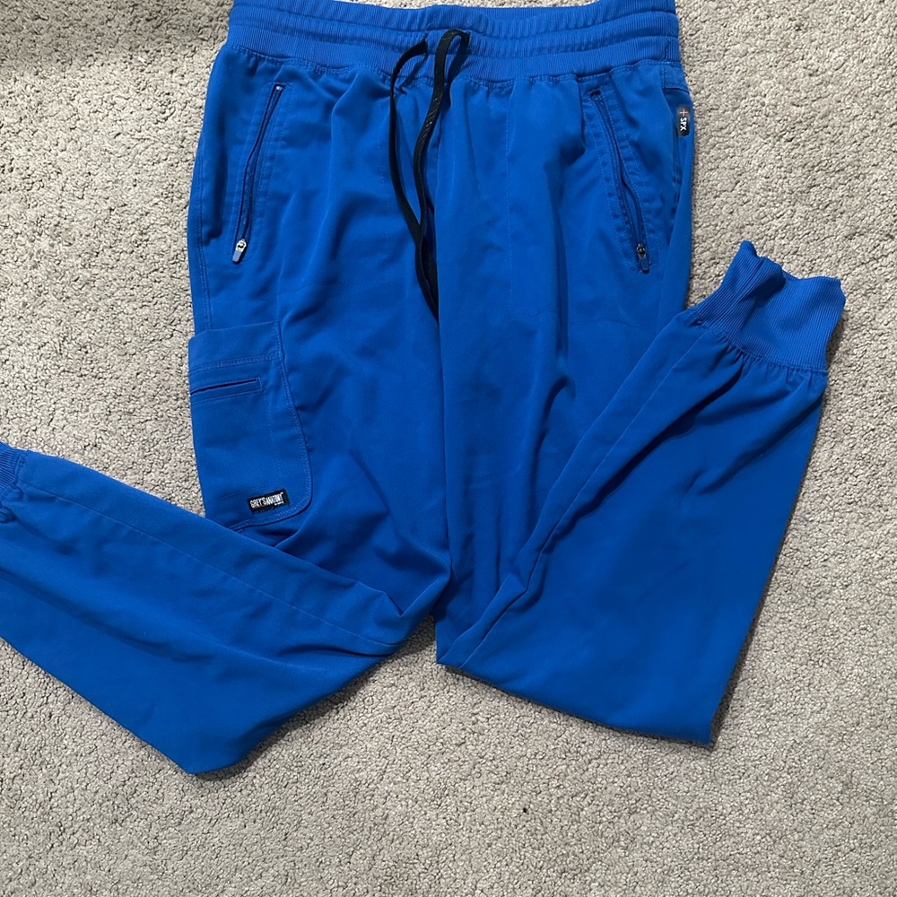 Grey's Anatomy Blue Jogger scrub with Elastic Waistband SPX size small